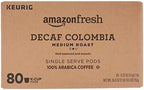 AmazonFresh 80 Ct. K-Cups, Decaf Colombia Medium Roast, Keurig K-Cup Brewer Compatible