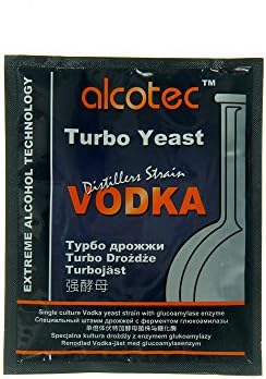 Alcotec Vodka Turbo Yeast | Vodka Distilling | Home Brewing | Fast Acting Powerful Yeast | Wine Yeast for Wine Making | Beer-Brewer Yeast | (pack of 6)
