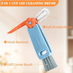 Vanjua 3 in 1 Cup Lid Gap Cleaning Brush Set, Multifunctional Bottle Cleaning Brush, Cup Lid Gap Cleaner, Home Kitchen Crevice Brush Tools (3 Pack)