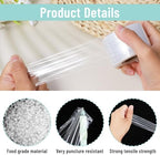 1.6In × 1312ft Heavy Duty Plastic Stretch Wrap Roll for Bottles, Jars, Cans, Versatile Shrink Wrap for Packing, Garden Grafting, Plant Tape, Unheated Packing Supplies(2 Rolls)