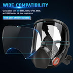 50 Pack Peel Off Lens Cover Compatible for 3M Respirator Masks 6885, 6000, 6700, 6800, 6900 Series, Faceshield Cover Lens, Full Face Mask Protector 9.9" x 5.6", Respirator Face Shield Cover