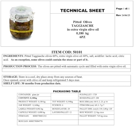 Anfosso Pitted Taggiasca Olives in Extra Virgin Olive Oil – Authentic Italian Delicacy - Glass Jar (180 g / 6.34 oz)