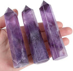 ZHIYUXI 3.7-4" Amethyst Crystal Gemstones Crystals and Healing Stones Purple Crystal Tower Hexagonal Pointed Crystal Wand 1 Pc Large Crystals Reiki Energy Balancing Meditation Therapy Decoration Gifts