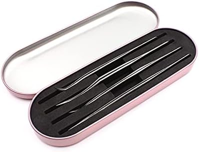 Professional Tweezers Storage Case Activated Sealed Box Eyelash Extension Tools Container, 1 Pc (Pink)