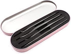 Professional Tweezers Storage Case Activated Sealed Box Eyelash Extension Tools Container, 1 Pc (Pink)