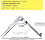 ZLKSKER 6/8/10 inch Professional Woodworking Compass with Pencil Holder & Lockable Wing, Geometry & Drafting Compass for Carpenter (6 inch)