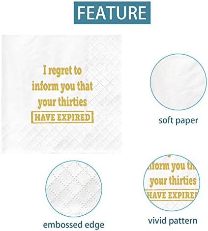 Joyiou 40th Birthday Gifts Napkins, 50 Pcs Happy 40th Birthday Decorations for Men and Women, Forty Years Old Birthday Party Gift Favor Supplies, (4.5 x 4.5 In, 50-Pack, 2 Ply)