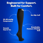 SB SOX 3-Pair Compression Socks for Men & Women (15-20mmHg) – Best Compression Socks for Travel, Medical, Sports, and Daily Wear - XXL Sizes too!