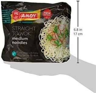 Amoy Straight To Wok Medium Noodles 300 g (Pack of 6)