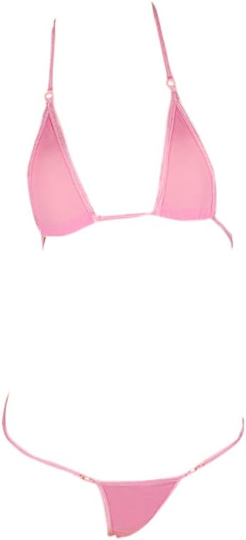 LinvMe Women's Extreme Sexy Hot Silk Micro Bikinis Set Mini Thong Swimwear