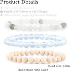 2/3-Pieces 4mm 6mm 8mm Natural Crystal Gemstone – Handmade Reiki Energy Healing Stretch Bracelets Jewelry for Yoga, Meditation, Unisex