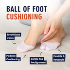 Dr. Frederick's Original All-Day Comfort Toe Sleeves - 4 ct - Gel Toe Caps with Metatarsal Pads for Pain Relief - Breathable Design for Men & Women