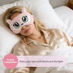 PERFECTSIGHT Sleep Eye Masks, Cute Plush Sleep Eye Cover Lightweight Adjustable Eyeshade Faux Fur Mask Cover for Women Men Sleep Travel Nap, Fox