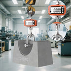 1000kg Digital Crane Scale & Hanging Scale - Aluminium House Stainless Steel Handle| Multi-Use for Gym, Hunting, Travel (Luggage), Farming, Fishing | High-Precision LCD Display, Orange