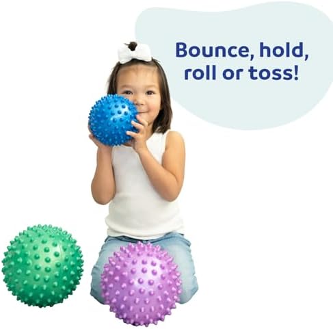 Fun and Function – Spiky Tactile Balls – Bumpy, Textured, Tactile Sensory Balls for Kids Ages 3+ – 8 Inch – Purple