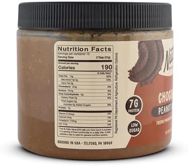 Nutty Novelties Chocolate Peanut Butter - High Protein, Healthy Peanut Butter - All-Natural Peanuts Free of Cholesterol, Preservatives & Salt - 100% Vegan - 15 Ounces