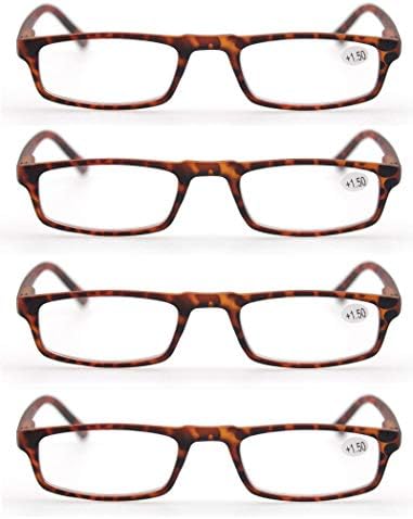 MODFANS Reading Glasses Demi +2.5-4 Pairs Fashion Readers Narrow Frame Spring Hinge for Men Women