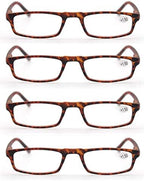 MODFANS Reading Glasses Demi +2.5-4 Pairs Fashion Readers Narrow Frame Spring Hinge for Men Women