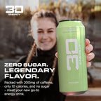 3D Energy Drink – Sugar Free, 200mg Caffeine, Pre Workout, Taurine, L-Carnitine, Lightly Carbonated, 16oz Cans, 12 Pack - Cucumber Melon