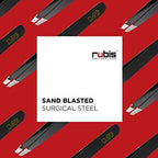 Rubis Classic Stainless Steel Slanted Tweezers for Precise Eyebrows and Hair Removal, 1K104, Made in Switzerland, Black