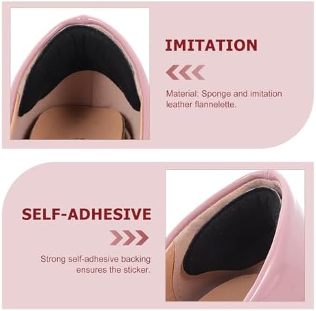 Beaupretty 4 Pairs Black Heel Cushions and Heel Liners for Women Soft Thick Wear-Resistant Comfortable Invisible Back of Shoe Inserts and Loose Shoes Prevention