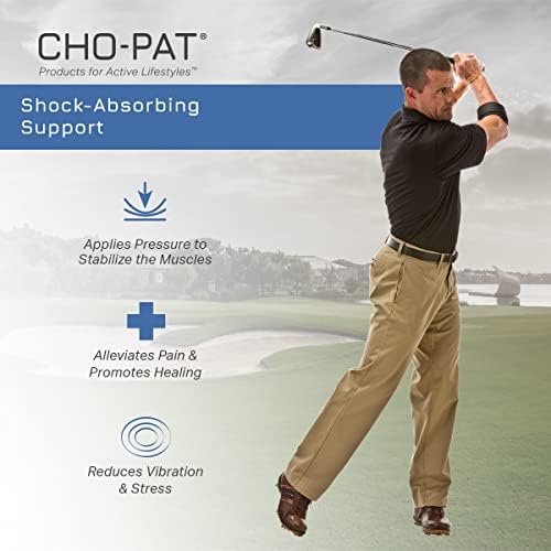 Cho-Pat Golfer’s Elbow Support Strap, Designed In Cooperation w/ the Mayo Clinic, Adjustable Compression Forearm Support for Golfer’s Elbow, Overuse Syndromes, and Muscle Strains, Small