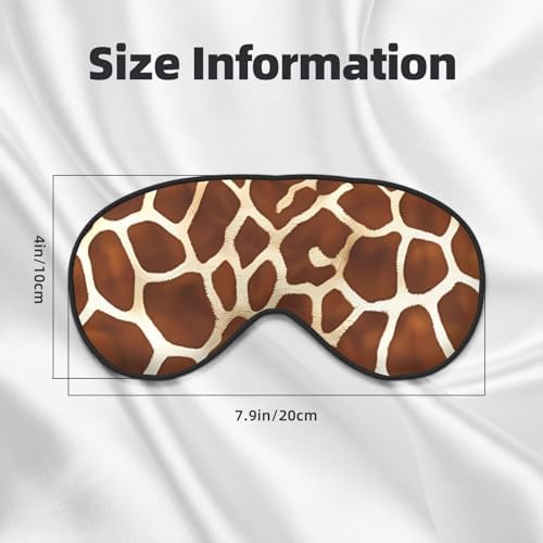 Giraffe Print Sleep Mask Adjustable Eye Shade Cover Light Blocking Eye Masks for Women Men Gifts Travel