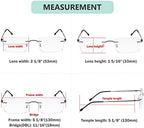 Eyekepper Frameless Reading Glasses for Men Reading - Rectangle Rimless Reader Eyeglasses Gunmetal