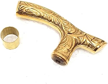 Beautiful Brass & Golden only Handle Head Walking Stick for Men and Women