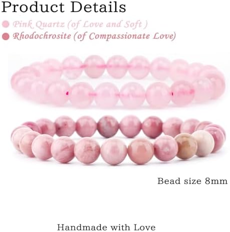 NCB 2.3-Piece 4mm Natural Crystal Gemstone Stretch Bracelets – Handmade Reiki Energy Healing Jewelry for Meditation,Yoga, Unisex