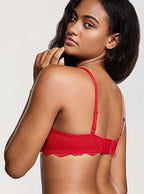 DOBREVA Women's Push Up Lace Bra Underwire Plunge Full Coverage Bras Sexy Plus Size Support