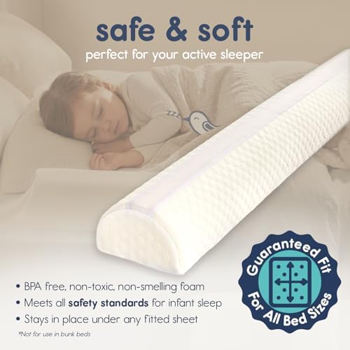 Hiccapop [1-Pack] Toddler Bed Rail Bumper, Bed Bumper for Toddlers, Kids Foam Safety Bed Guard Rail for Toddlers, Bed Side Rail for Twin, Queen, King