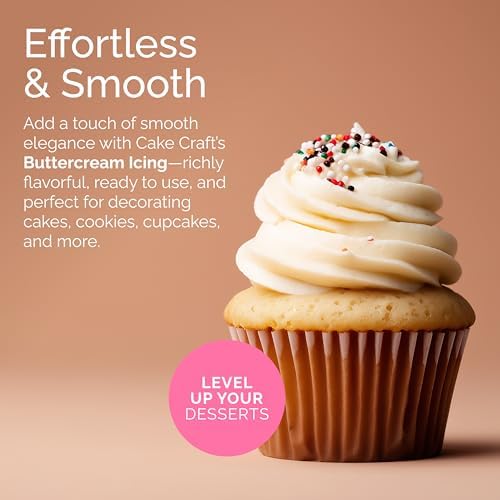 Cake Craft Buttercream Icing – 3.5 lb Tub | Ready-to-Use Frosting for Cakes, Cupcakes, Cookies & More | Super Smooth Texture | No Prep Required | Vanilla Flavor