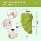 AIRLAXER Gua Sha Facial Tools Set,Guasha Massage Kit for Face and Body,Scraping Massage Board 4-Piece Set Physical Therapy,Gusha Jade Stone Also be Used on The Chin,Neck and Back. (Grass Green)