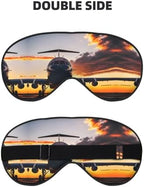 Aircraft Plane at Sunset Print Block Out Light Eye Sleep Mask,Soft Breathable Eye Cover, for Sleeping Travel Home Nap