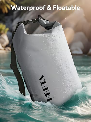 HEETA Waterproof Dry Bag for Women Men, 5L/10L/20L/30L/40L Roll Top Lightweight Dry Storage Bag Backpack with Emergency Whistle for Travel, Kayaking, Boating, Camping, Beach, Cruise Ship Essentials