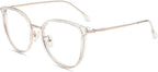 Firmoo Blue Light Blocking Reading Glasses 1.5 for Women/men, Anti Glare Reader Glasses, Clear Gold Round Computer Glasses for Screens