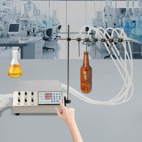 6 Head Liquid Filling Machine,Liquid Filling Machine,Filling Machine With Diaphragm Pump,Filling Range 5-2000ml/0.17-67.63 Oz,3l/0.79gal/Min Flow Rate,For Drinks,Condiments,Oil,Emulsion Products