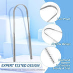6 Pack Tongue Scrapers - Reusable & Easy to Clean Tongue Scrubber with Travel Case for Adults & Kids - Medical-Grade 100% Stainless Steel Tongue Cleaner for Fresh Breath & Oral Care