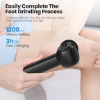 Electric Callus Remover for Feet, 2 in 1 Electric Foot File Grinder, Rechargeable Cordless Foot Scrubber for Dead Skin, Adjustable Speed with Sandpaper Discs, Professional Pedicure Tools,Black