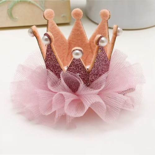 Cat Princess Costumes Cat Crown Hat & Lace Bandana Scarf Set, Puppy Party Hat for Small Dogs & Cats, Lace Outfit for Cats and Small Dogs Birthday Party (Pink)
