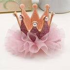 Cat Princess Costumes Cat Crown Hat & Lace Bandana Scarf Set, Puppy Party Hat for Small Dogs & Cats, Lace Outfit for Cats and Small Dogs Birthday Party (Pink)