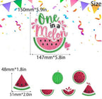 Fruity Watermelon Cake Toppers Set of 7 "One in a Melon" Happy Birthday Melon Decoration, Watermelon Themed Birthday Party for Boys or Girls, Baby Shower Party, or Fruit Party Decorations. SugarGera