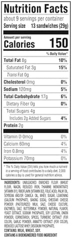 RITZ Bits Spicy Queso Cheese Sandwich Crackers, Snacks for Kids and Adults, Lunch Snacks, 8.8 oz