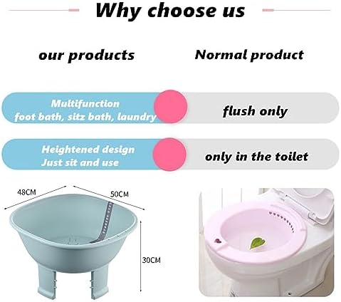 Sitz Bath tub,Sitz Bath for Hemorrhoids,Sits Bath Kit for Women Men,Wider Seating Area, Deeper Bowl (Pink)