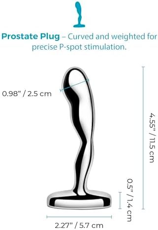 b-Vibe Stainless Steel Anal Beads Prostate Massager Anal Plug Toy, Sex Toys for Adults (Prostate Plug 300g)