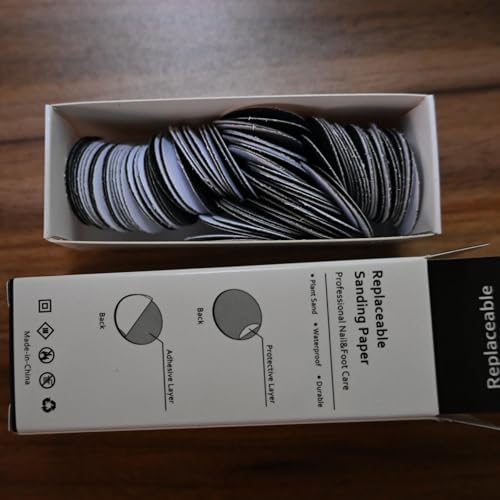 100 PCS Self-Adhesive Sandpaper Discs,Replacement Pedicure Sanding Paper Disc Pads for Electric Foot File Manicure Pedicure Callus Remover (#180 Grit)
