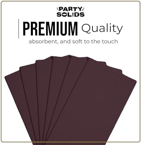 Party Solids Brown Dinner Napkins Disposable 8" x 4" Folded - 40 Pcs 2 Ply Brown Napkins Disposable Paper Guest Towels for Bathrooms, Dinners, Everyday Parties & Party Supplies