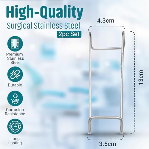 Dental Columbia Cheek Retractor 2 pc Set - High-Quality Surgical Stainless Steel, Ergonomic Design for Optimal Comfort - Autoclavable