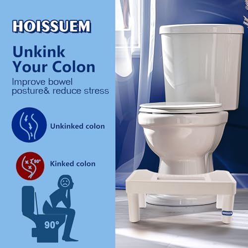 6.8 Inch Toilet Stool for Bathroom,Hoissuem Non-Slip Potty Stool for Pooping,Hoissuem Toilet Step Stool for Adults/Seniors/Kids